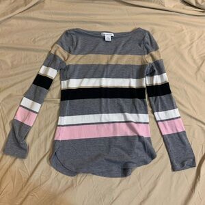 Liz Claiborne Striped Long Sleeve Top